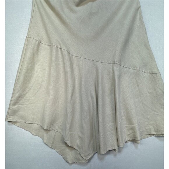 Westport 1962 Womens Maxi Skirt 18 Tan Beige Linen Blend Coastal Minimalist - Picture 5 of 12